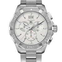 Tag Heuer Aquaracer White Dial Silver Steel Strap Watch for Men - CAY1111.BA0927