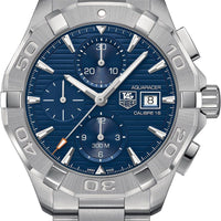 Tag Heuer Aquaracer Caliber 16 Automatic Chronograph Blue Dial Silver Steel Strap Watch for Men - CAY2112.BA0927