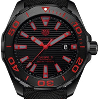 Tag Heuer Aquaracer Caliber 5 Black Dial Black Nylon Strap Watch for Men - WAY208A.FC6381