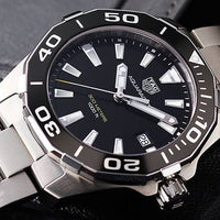 Tag Heuer Aquaracer Black Dial Silver Steel Strap Watch for Men - WAY111A.BA0928