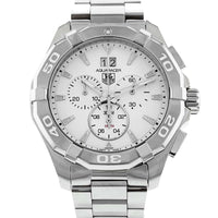Tag Heuer Aquaracer White Dial Silver Steel Strap Watch for Men - CAY1111.BA0927