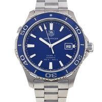 Tag Heuer Aquaracer Calibre 5 Automatic Blue Dial Silver Steel Strap Watch for Men - WAK2111.BA0830