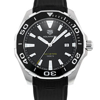 Tag Heuer Aquaracer Quartz Black Dial Black Rubber Strap Watch for Men -  WAY101A.FT6141