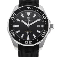 Tag Heuer Aquaracer Quartz Black Dial Black Rubber Strap Watch for Men -  WAY101A.FT6141