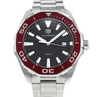Tag Heuer Aquaracer Black Dial Silver Steel Strap Watch for Men - WAY101B.BA0746