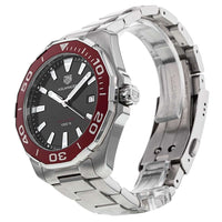 Tag Heuer Aquaracer Black Dial Silver Steel Strap Watch for Men - WAY101B.BA0746