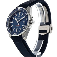 Tag Heuer Aquaracer Quartz Blue Dial Blue Rubber Strap Watch for Men - WAY101C.FT6153