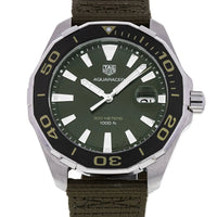 Tag Heuer Aquaracer Black Dial Khakhi Green NATO Strap Watch for Men - WAY101E.FC8222