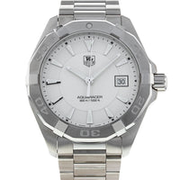Tag Heuer Aquaracer Quartz White Dial Silver Steel Strap Watch for Men - WAY1111.BA0928