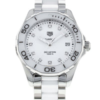 Tag Heuer Aquaracer Diamonds White Dial Two Tone Steel Strap Watch for Women - WAY131D.BA0914