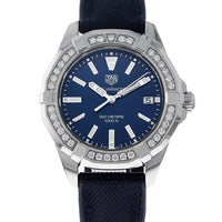 Tag Heuer Aquaracer Quartz Diamonds Blue Dial Blue Nylon Strap Watch for Women - WAY131N.FT6091