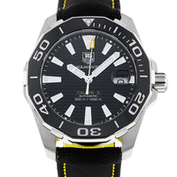 Tag Heuer Aquaracer Calibre 5 Automatic Black Dial Black Nylon Strap Watch for Men - WAY211A.FC6362