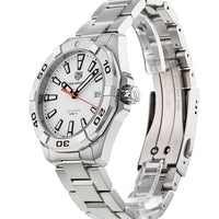 Tag Heuer Aquaracer Quartz White Dial Silver Steel Strap Watch for Men - WBD1111.BA0928