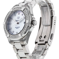 Tag Heuer Aquaracer Diamonds Mother of Pearl White Dial Silver Steel Strap Watch for Women - WBD131C.BA0748