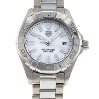 Tag Heuer Aquaracer Quartz Mother of Pearl White Dial Silver Steel Strap Watch for Women - WBD1411.BA0741