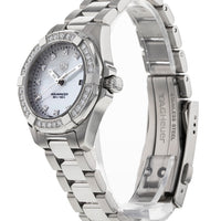 Tag Heuer Aquaracer Diamonds Mother of Pearl White Dial Silver Steel Strap Watch for Women - WBD1415.BA0741