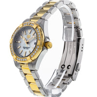Tag Heuer Aquaracer Diamonds Mother of Pearl Dial Two Tone Steel Strap Watch for Women - WBD1421.BB0321