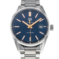Tag Heuer Carrera Quartz Blue Dial Silver Steel Strap Watch for Women - WAR1112.BA0601