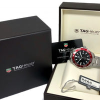 Tag Heuer Aquaracer Black Dial Silver Steel Strap Watch for Men - WAY101B.BA0746