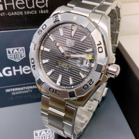Tag Heuer Aquaracer Calibre 5 Grey Dial Silver Steel Strap Watch for Men - WBD2113.BA0928
