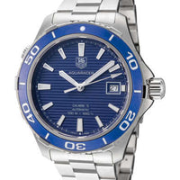 Tag Heuer Aquaracer Calibre 5 Automatic Blue Dial Silver Steel Strap Watch for Men - WAK2111.BA0830