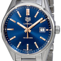 Tag Heuer Carrera Quartz Blue Dial Silver Steel Strap Watch for Women - WAR1112.BA0601