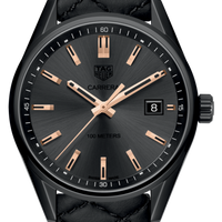 Tag Heuer Carrera Special Edition Black Dial Black Leather Strap Watch for Women - WAR1113.FC6392