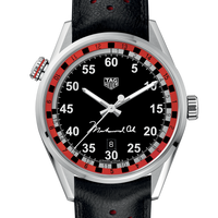 Tag Heuer Carrera Muhammad Ali Calibre 5 Black Dial Black Leather Strap Watch for Men - WAR2A11.FC6337