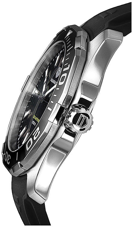 Tag Heuer Aquaracer Quartz Black Dial Black Rubber Strap Watch for Men -  WAY101A.FT6141