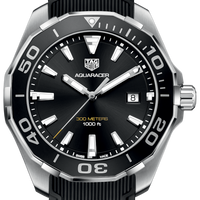 Tag Heuer Aquaracer Quartz Black Dial Black Rubber Strap Watch for Men -  WAY101A.FT6141
