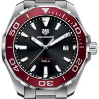 Tag Heuer Aquaracer Black Dial Silver Steel Strap Watch for Men - WAY101B.BA0746