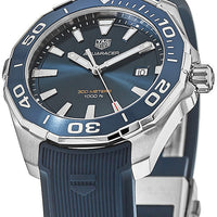 Tag Heuer Aquaracer Quartz Blue Dial Blue Rubber Strap Watch for Men -  WAY101C.FC6153