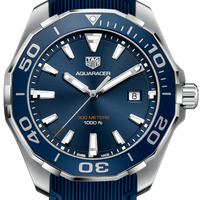 Tag Heuer Aquaracer Quartz Blue Dial Blue Rubber Strap Watch for Men - WAY101C.FT6153