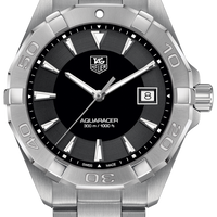 Tag Heuer Aquaracer Quartz Black Dial Silver Steel Strap Watch for Men - WAY1110.BA0928