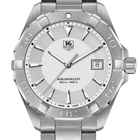 Tag Heuer Aquaracer Quartz White Dial Silver Steel Strap Watch for Men - WAY1111.BA0928