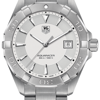 Tag Heuer Aquaracer Quartz White Dial Silver Steel Strap Watch for Men - WAY1111.BA0928