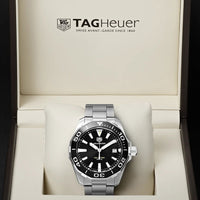 Tag Heuer Aquaracer Black Dial Silver Steel Strap Watch for Men - WAY111A.BA0928