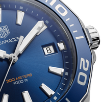 Tag Heuer Aquaracer Blue Dial Quartz Silver Steel Strap Watch for Men - WAY111C.BA0928