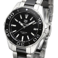 Tag Heuer Aquaracer Quartz Black Dial Two Tone Steel Strap Watch for Men - WAY131A.BA0913