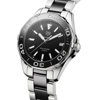 Tag Heuer Aquaracer Quartz Black Dial Two Tone Steel Strap Watch for Men - WAY131A.BA0913