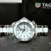 Tag Heuer Aquaracer Diamonds White Dial Two Tone Steel Strap Watch for Women - WAY131D.BA0914