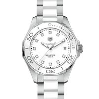 Tag Heuer Aquaracer Diamonds White Dial Two Tone Steel Strap Watch for Women - WAY131D.BA0914