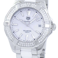 Tag Heuer Aquaracer Diamonds White Dial Two Tone Steel Strap Watch for Women - WAY131F.BA0914