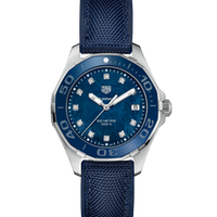 Tag Heuer Aquaracer Quartz Mother of Pearl Blue Dial Blue NATO Strap Watch for Women - WAY131L.FT6091