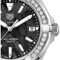 Tag Heuer Aquaracer Diamonds Mother of Pearl Black Dial Black Nylon Strap Watch for Women - WAY131P.FT6092
