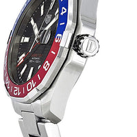Tag Heuer Aquaracer GMT Caliber 7 Pepsi Black Dial Silver Steel Strap Watch for Men - WAY201F.BA0927