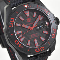 Tag Heuer Aquaracer Caliber 5 Black Dial Black Nylon Strap Watch for Men - WAY208A.FC6381