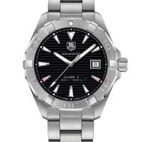 Tag Heuer Aquaracer Automatic Black Dial Silver Steel Strap Watch for Men - WAY2110.BA0928