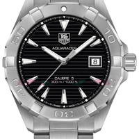 Tag Heuer Aquaracer Automatic Black Dial Silver Steel Strap Watch for Men - WAY2110.BA0928