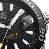 Tag Heuer Aquaracer Automatic Black Dial Silver Steel Strap Watch for Men - WAY211A.BA0928